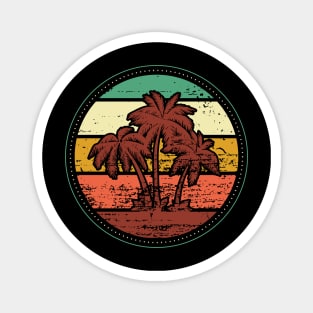 Palm Tree Vintage Retro Style Tropical Beach Sunset Magnet